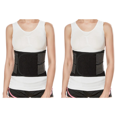 菁炭元素 新一代可調式全彈力科技透氣 一條多用 適用於銀髮族 工作 運動 久坐 MIT寬版護腰帶升級版, XL, 2件