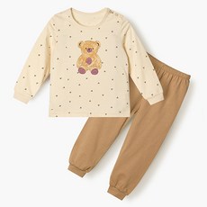 unifriend 兒童Cozy Bear單面九分棉質居家服套裝