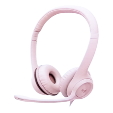 Logitech 羅技 H390 有線耳機麥克風 玫瑰粉 舒適耳罩 清晰收音, 1個