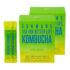 SUNMANC 康普茶沖泡粉隨身包 晴王麝香葡萄口味, 5g, 30條, 2盒
