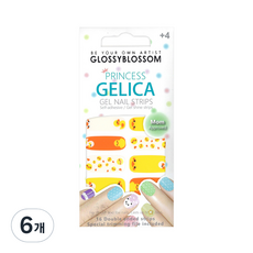 글로시블라썸 프린세스 젤리카 어린이 젤 네일 스트립, 쁘띠 오리, 6개