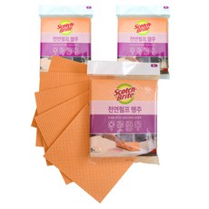 3M Scotch-Brite 百利 吸水纖維素天然紙漿抹布 橘色 5條入, 5張, 3包