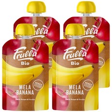 네추럴누바 유기농 생과일 누바 푸루라 짜먹는 퓨레, 혼합맛(사과/바나나), 100g, 4개