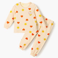 unifriend 兒童愛心單面九分內衣上下套裝