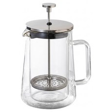 HouseKeeper 妙管家 雙層沖茶器 附壓桿 + 濾網, 600ml, 1個, 玻璃 透明色