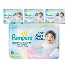 팸퍼스 2026 엔젤브리즈 소프트 팬티형 기저귀 남여공용, 144매, 5단계