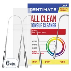 크리오 덴티메이트 올클린 스테인레스 혀클리너 2p + 휴대용 케이스, 6세트