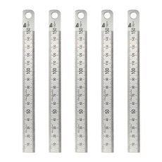 SHINWA 鶴龜 RUMA 150mm 全公分直尺 5支 日本製鋼尺, 銀色, 1組