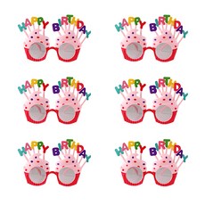 abm 生日快樂派對眼鏡, 粉紅色, 6個