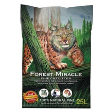 森林奇跡 100%純天然 吸水除臭抗菌貓砂, 自然清香, 25L, 1袋