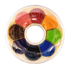 Shachihata 寫吉達 甜甜圈8色印台 Irodori Pad 油墨顏料, 粉紅色 + 紅色 + 淺綠色 + 鈷藍 + 黑色 + 紫色 + 棕色, 粉紅色 + 紅色 + 橙色 + 淺綠色 + 鈷藍 + 黑色 + 紫色 + 棕色, 1個