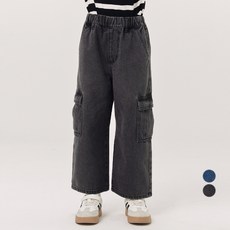 LollyTree 兒童半寬版工裝牛仔褲