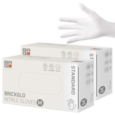브릭글로 스탠다드 니트릴장갑 100p, 화이트, 중(M), 2개