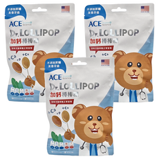 ACE SCIENCE 牙博士加鈣棒棒糖, 不添加蔗糖 友善牙齒, 3袋, 60g, 香草 + 英式牛奶糖