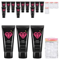 Go Go Blanc Nail Extension Polygel 45ml 套裝, Polygel 透明 + 透明粉色 + 白色 + 延長頭標準 100p + 3 種組件, 5組