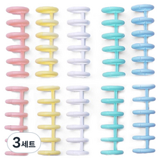 마다꾸미 셀프 제본 6공 루즈링 5종 x 2p 세트, 마카롱, 3세트