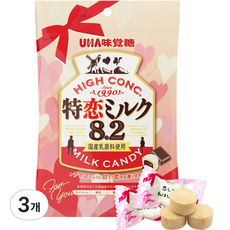 UHA 味覺糖 夾心牛奶糖 巧克力口味, 72g, 3袋