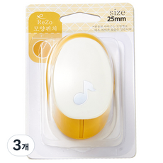 ReZo 모양펀치 25mm, 음표, 3개