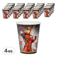 마블 어벤져스 아이언맨 오리지널 종이 파티컵 290ml, 25개입, 4세트