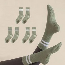 Edelrine 女款雙線運動皮拉提斯中筒襪, 3個, 綠色