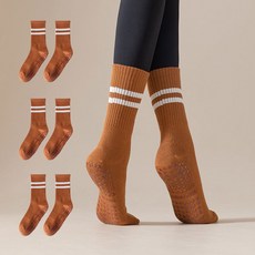 Edelrine 女款雙線運動皮拉提斯中筒襪, 3個, 橘色