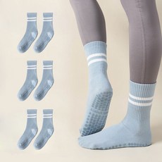 Edelrine 女款雙線運動皮拉提斯中筒襪, 3個, 藍色