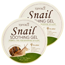 TOPFACE 蝸牛補水修護保濕凝膠 1500mg蝸牛精華液 適用於所有膚質 無添加苯甲酮 無人工色素 無礦物油 無防腐劑, 300g, 2罐