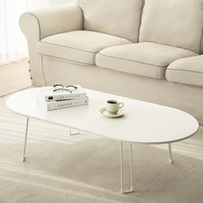 코멧 홈 국내생산 7파이 1200*600 LPM 타원형 접이식 매트 테이블, 퓨어화이트