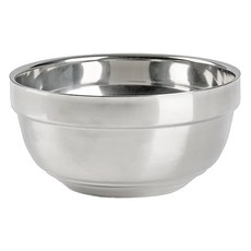 PEARL LIFE 珍珠金屬 Hanjike系列 雙層不銹鋼飯碗 13cm, 銀色, 1個