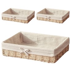 Block Mart 藤編淺籃, 淺棕色, 3個