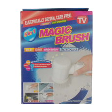 Magic Brush 多功能電動清潔刷 附贈3刷頭 20 x 11 x 6.5cm, 1組, 白色