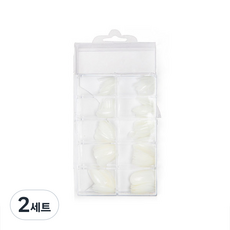 美甲延長橢圓甲片 120p 組, 02 自然色, 2個