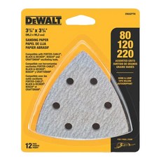 DEWALT得偉 砂紙綜合12片裝 DWASPTRI, 95.3 x 95.3mm, 適用多種電動工具, 1入