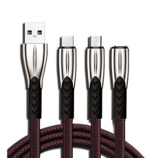 HONG JIN 宏晉 超抗拉扯充電線 三合一 無傳輸 2個, 180cm, 混色, 1組