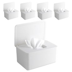 THREE 濕紙巾盒, 白色, 5個