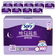 바디피트 쏘피 볼록맞춤 생리대날개형, 슈퍼롱, 10개입, 10개