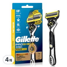 Gillette 吉列 ProShield鋒護系列刮鬍刀+刮鬍刀頭組, 4組
