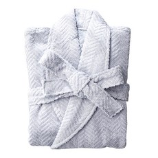 柔軟觸感 40 支人字紋酒店浴袍, 1個, 藍灰色