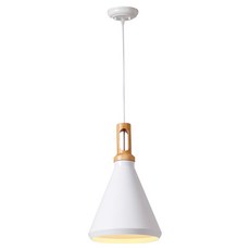 Honey Comb 北歐風原木餐廳吊燈 簡約時尚 原木材質 白色燈罩 40 x 25cm 營造溫馨用餐氛圍, 1入