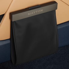 MAYTON 第二代車用後座皮革LED垃圾桶 + 補充袋30p組, 1套, 黑色