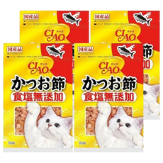 CIAO 貓用柴魚片, 無鹽柴魚, 50g, 4包