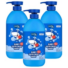 TOUCH ME 兒童寶寶3合1全效洗髮沐浴露, 1L, 3個