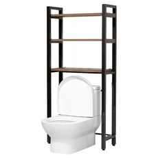 E家工廠 馬桶架 244-XS, 1個, 黑色 + 木色