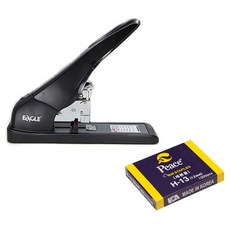 EAGLE Easy 大型釘書機 +釘書針套裝 黑色 1套, 黑色(釘書機)