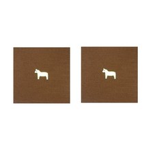 無黏著劑布料方形墊 2張, 22 小馬 咖啡色