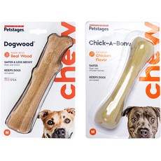 펫스테이지 강아지 장난감 우드스틱 M + 치카본 M, 혼합색상, 1세트