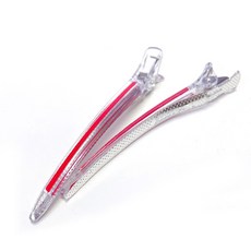 DAKARA 水晶髮夾 中 105mm, 透明 + 紅色, 2個