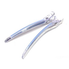 다카라 크리스탈 헤어클립 대 120mm, 투명 + 파랑, 2개