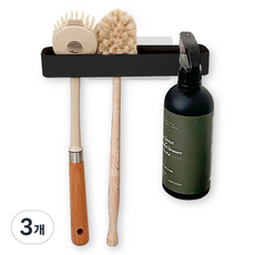 黏貼式浴室多功能掛鉤, 黑色, 3個