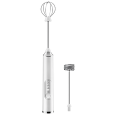 Mixer 手持自動咖啡打泡器/304不鏽鋼奶泡器/拿鐵 拉花 攪拌器 白色, 1個